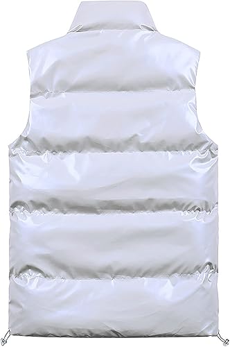 Miniatura 4 de RTRDE Chalecos para hombre, ropa de abrigo casual de invierno, con forro polar, chaleco acolchado, M-7XL