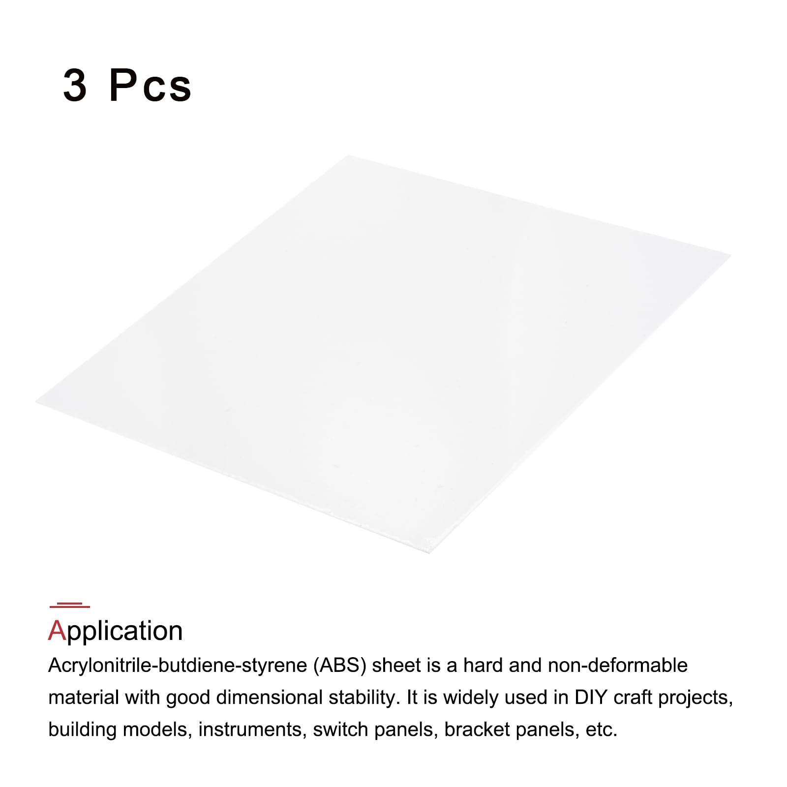 QUARKZMAN Foglio in Plastica ABS 12 x 12 x 0.2 Pollici Fogli in Stirene ABS per Costruzione Modelli Fai da Te Pannello Bianco 3 Pezzi