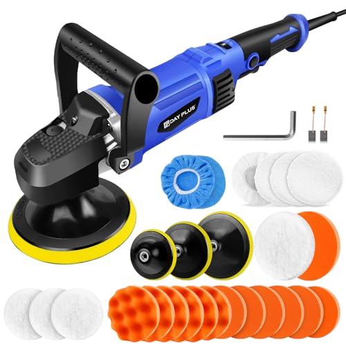 Buffer Polisher 1400W Car Polishing Machines Portable Electric Polisher Kit Rotary Car Polishers and Buffers Machines with 800-3500 RPM, 6 Variable Speeds for Sanding Polishing, 23pcs Polishing Pad