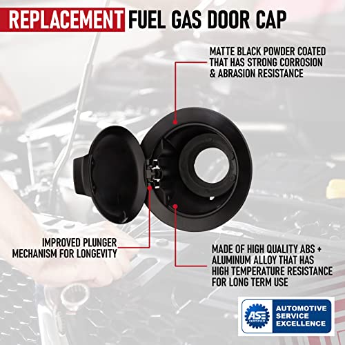 Fuel Filler Door Gas Cap Cover â Matte Black on Black - Compatible with Dodge - 2008, 2009, 2010, 2011, 2012, 2013, 2014, 2015, 2016, 2017-2023 Challenger - Replaces 68250120AA - Filler Cover - Image 5