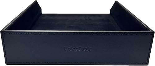 Miniatura 7 de UnionBasic Bandeja apilable de papel para documentos, bandeja organizadora de archivos de escritorio de piel sintética, color negro