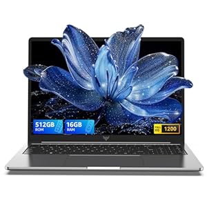 Computadora portátil, 16 GB DDR4 512 GB SSD, portátil Windοws 11 de 16.0 pulgadas con procesador 12º de cuatro núcleos (hasta 3.6 GHz), pantalla FHD de 1920P, WiFi 6, USB 3.2, tipo C, batería