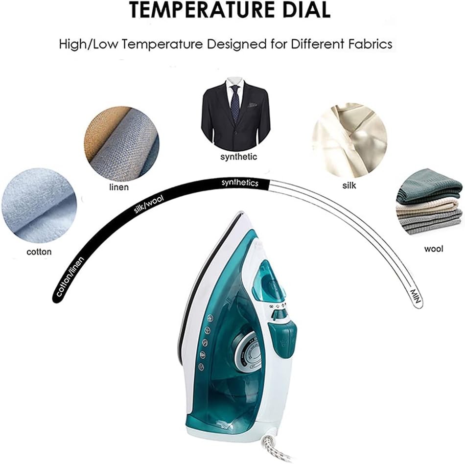 Steam Iron 1600W Iron with 160Ml Water Tank Nano Ceramic Soleplate Self-Cleaning Anti-Limescale Drip Stop Vertical Steam Purple