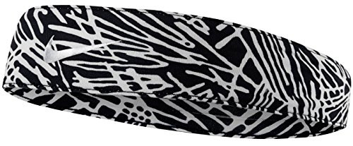 Nike Tapered Fury Headband-OSFM (Black/White Print)