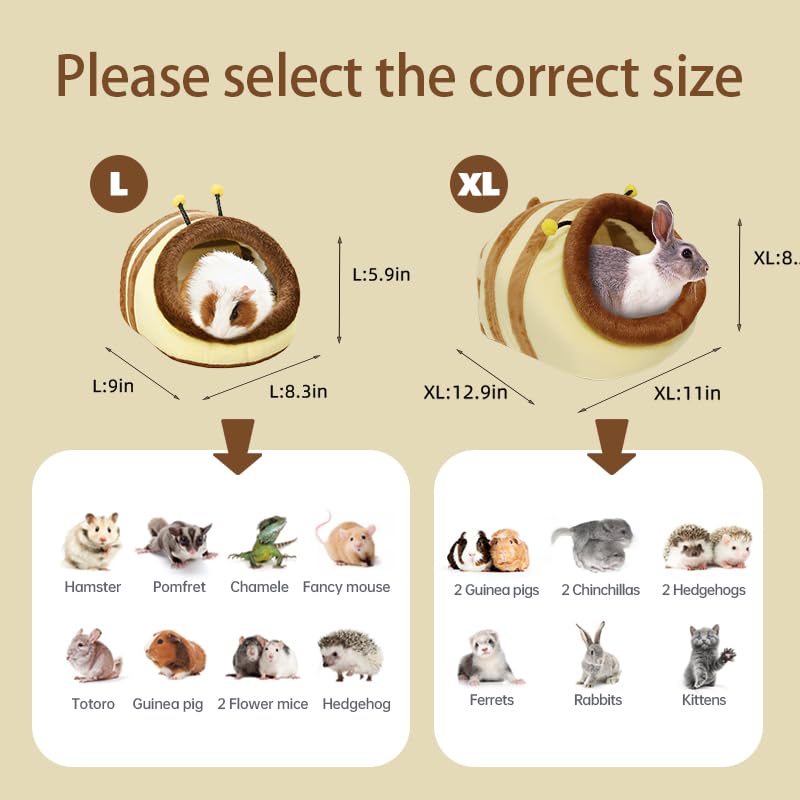Image of EAEDMY Guinea Pig Bed House & Hideout for Rat Bearded Dragon Hedgehog Ferret to Sleep and Hide, Guinea Pig Cage Accessories Habitat Decor (X-Large, 5.Wasp)