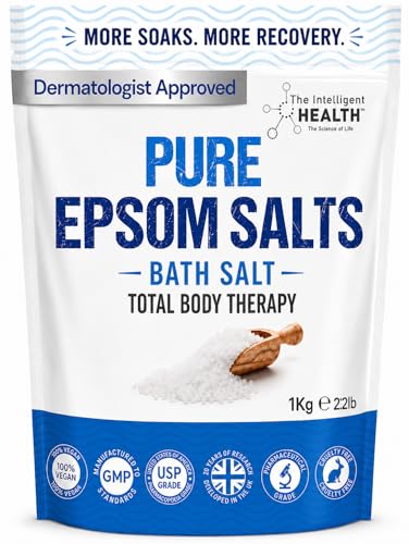 The Intelligent Health Magnesium Sulphate Bath Salts Soak Muscle Magnesium Epsom Salts for Bathing and Foot Soaking for Women & Men - 1kg Resealable Pouch