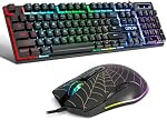 CHONCHOW RGB Gaming Keyboard and Mouse Combo, Adjustable Breathing Backlit Mechanical Feeling Keyboard with 7 Colors 3600DPI Backlight Mouse for PC Laptop PS4 PS5 Mac Xbox One Game and Work