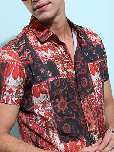 Image of KETCH Men Slim Fit Printed Half Sleeve Shirt