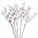 The Wreath King 29" Tall Cotton Stems-6 Pack, 11 Cotton Buds Each, with Chic Cotton Branches Farmhouse Rustic Style Display Filler Home Floral Decor, White and Brown
