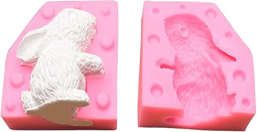 Miniatura 4 de Lanebudd - Molde de silicona para conejo, forma de conejo 3D, molde de silicona, herramientas para hornear, pastel y chocolate