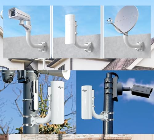 Image of Universal Wireless Bridge Bracket Mount - Heavy Duty Pole /Wall-Mount Adjustable Holder for Antenna, Point to Point AP, CPE, Client Bridge (4 Pack)