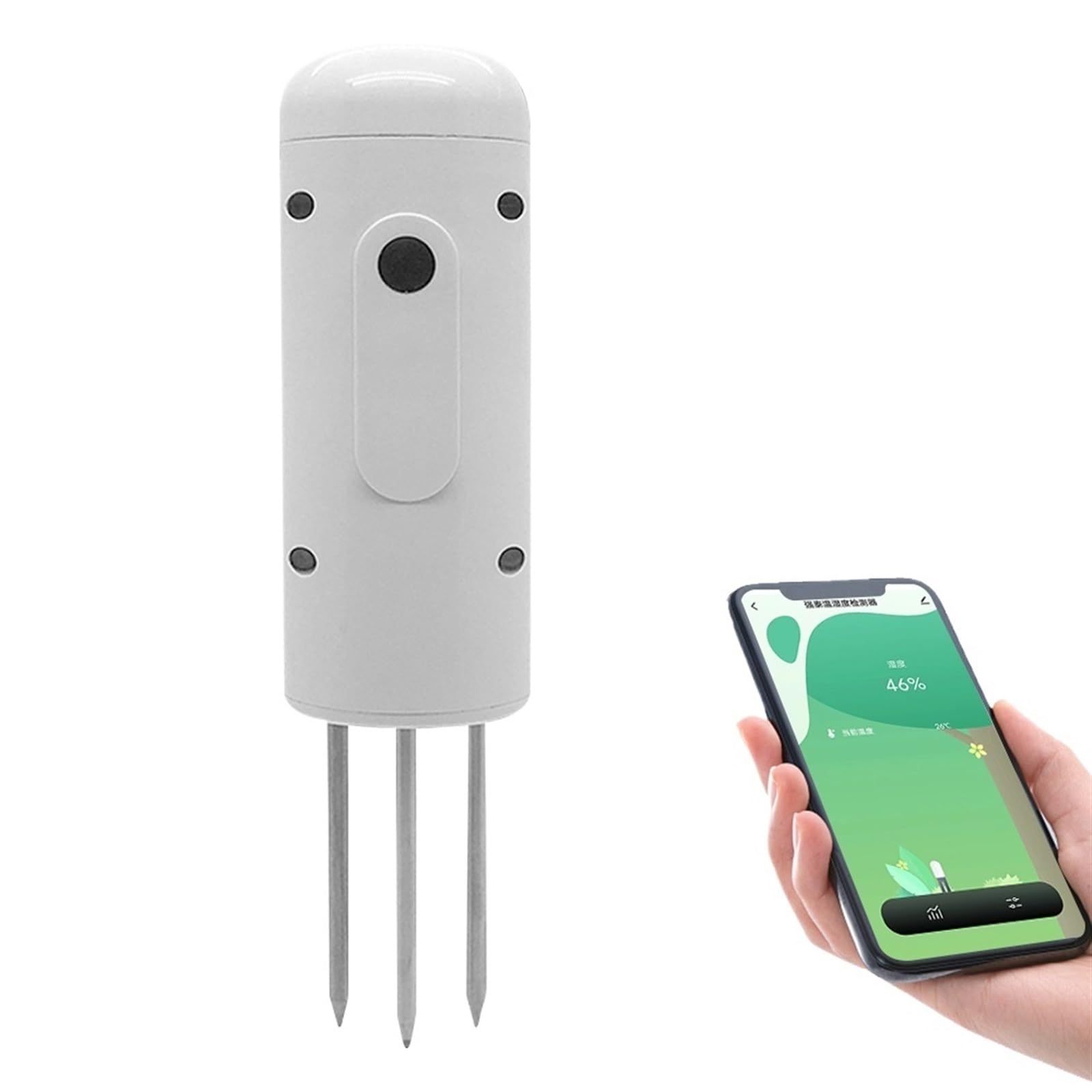 Boden-PH-Tester, Drahtloser Bodenfeuchtemesser, Temperatur- und Feuchtigkeitstester, Pflanzenmonitor, wasserdichter IP67-Detektor for Gartenbepflanzung(Moisture Tester)