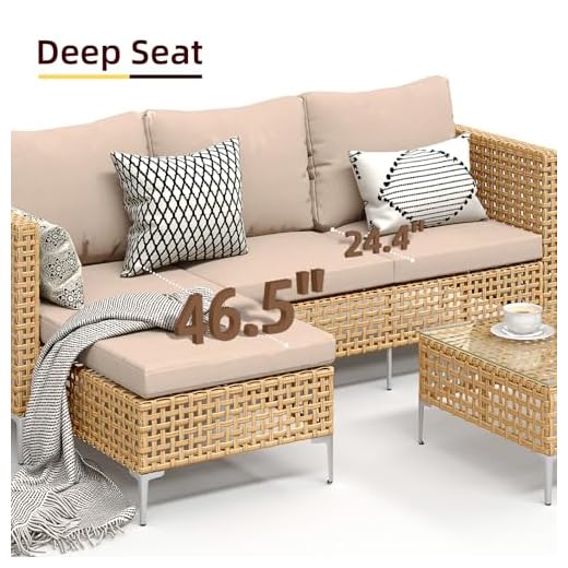 Ophelian 3-Piece L-Shaped Patio Furniture Set