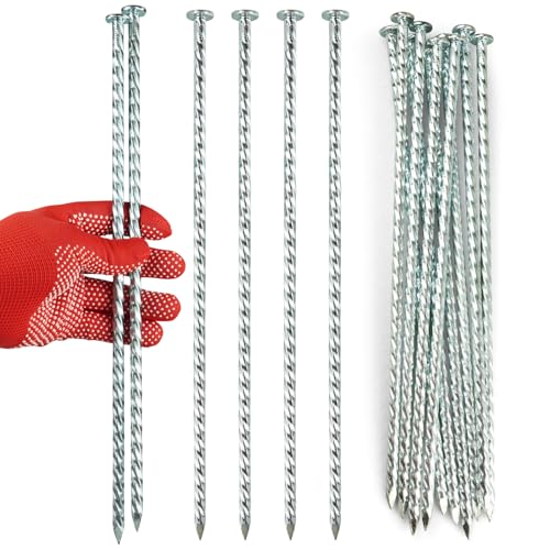 POSEOFFR 14-Inch Metal Landscape Stakes, 60-Pack Galvanized Spiral Landscape Anchoring Spikes，Edging Spikes for Paver Edging, Weed Barrier, Artificial Turf & More by POSEOFFR - Used condition - US$38.58