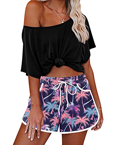 Image of For G and PL Women Summer Floral Beach Boardshorts with Pockets Swim Trunks