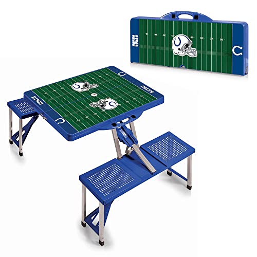Image of Picnic TIME NFL Football Field Folding Picnic Table, Camping Table, Outdoor Table with Umbrella Hole