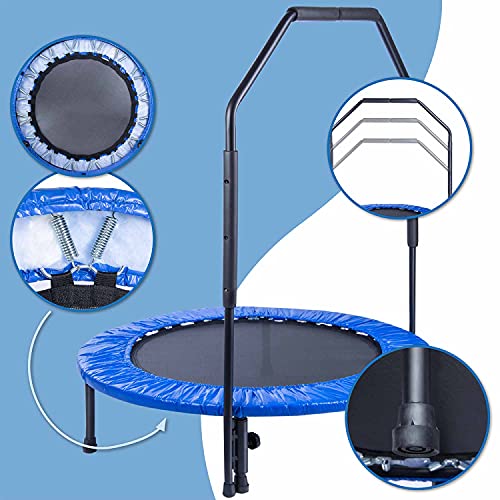 Body & Mind® Fitness-Trampolin, Ø 100 cm, Sprungmatte & mit Haltegriff, inkl. Randabdeckung, Nutzergewicht bis 100 KG… – Bild 3