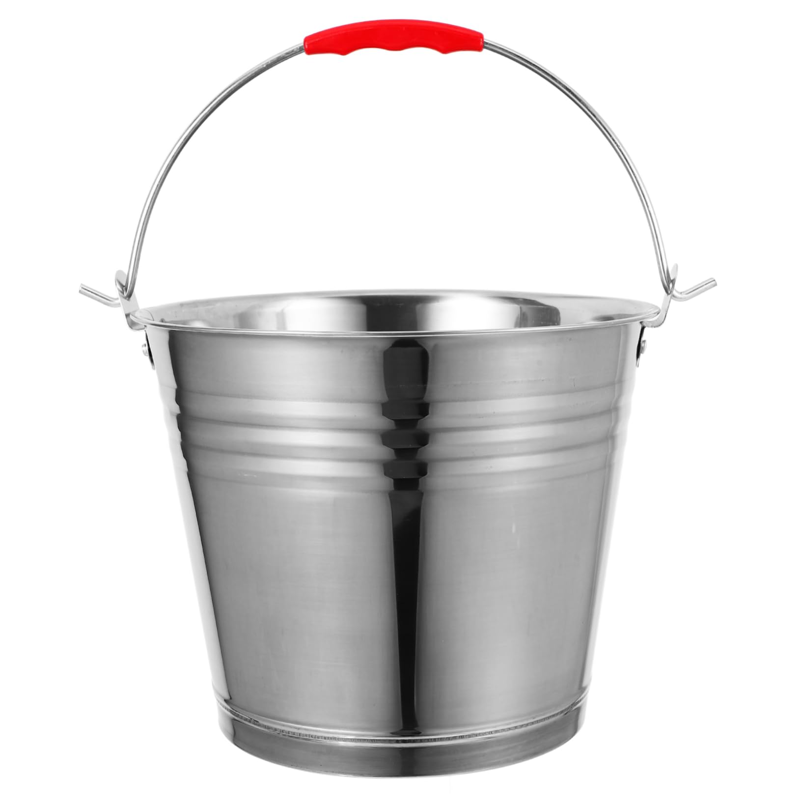 Cubo de Agua Portátil de 6 L en Acero Inoxidable con Asa