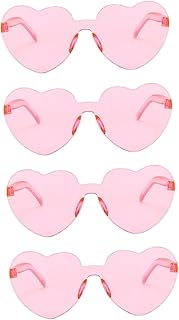 4 Peças De Óculos De Sol Óculos De Sol Transparentes Para Mulheres Óculos De Sol Transparentes Para Homens Óculos De Sol A Granel Óculos Engraçados Óculos De Sol De Coração Óculos