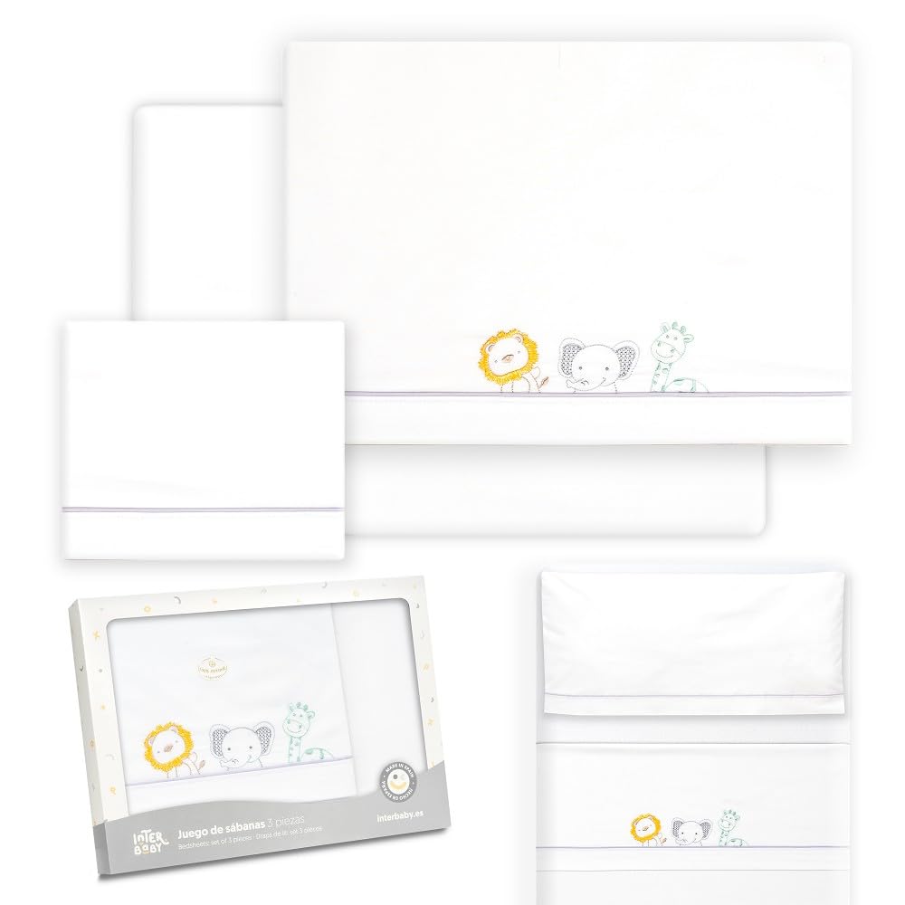 Interbaby Baby MINI COT Sheets, Cotton, White, Blanco
