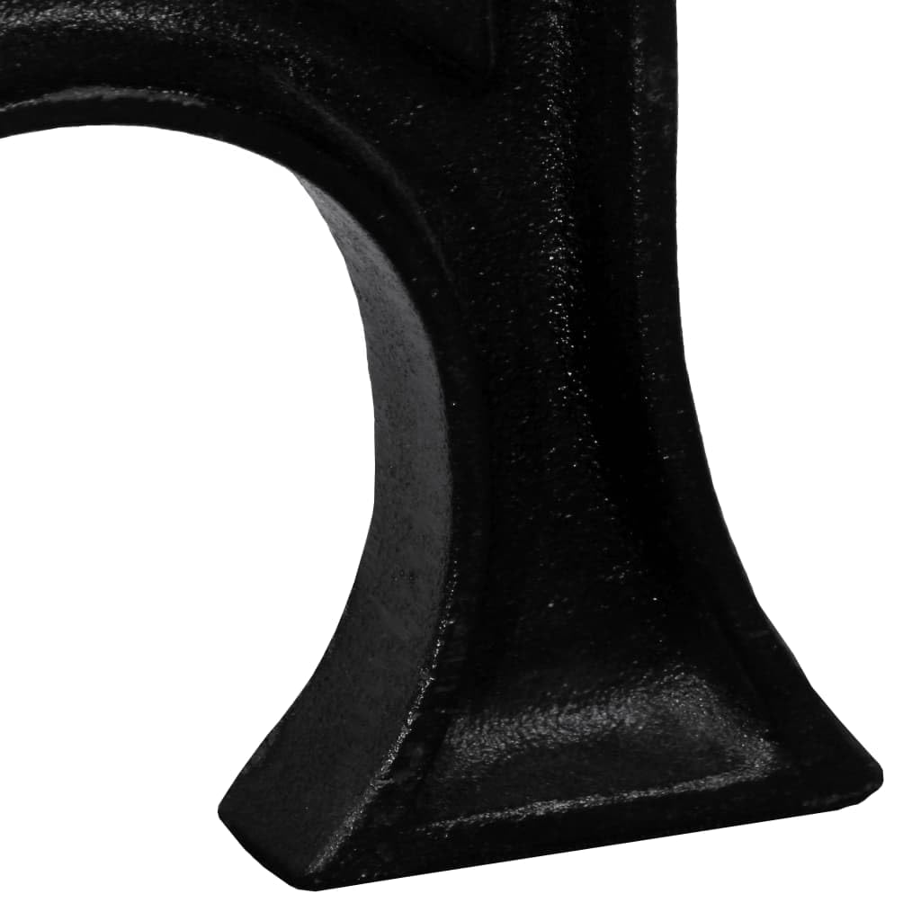 2 patas de banco con base curvada, estructura en A, hierro fundido, color negro, patas de muebles duraderas para banco, mesa auxiliar, mesa de consola, base robusta, piezas de muebles de