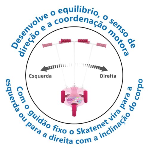 Skatenet Led Iniciante + Base Larga (Rosa) Bandeirante