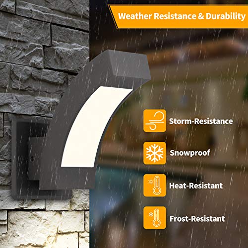 Inowel Wall Light Outdoor Led Wall Mount Lamp Modern Wall Sconce Lighting Lantern Fixture Dark Grey Aluminum Lights For Garage Porch Front Door Garden Yard Patio Ip54 Waterproof 7.5W 600Lm 3000K #TOP4