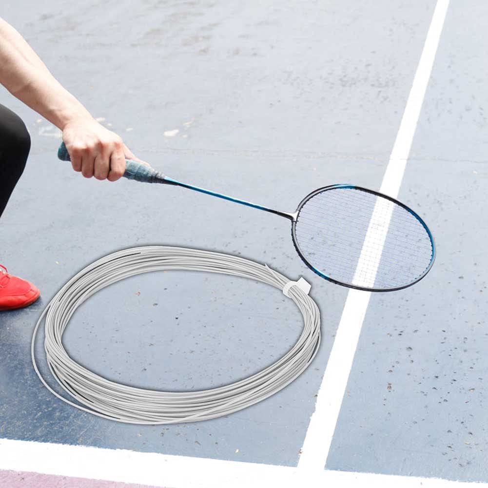 Cuerda para Raqueta de bádminton, 2 Colores, 2 Piezas, Nailon, Alta flexibilidad, línea de Cuerda para Raqueta de bádminton, línea de Repuesto para Raqueta para Entrenamiento de (White)