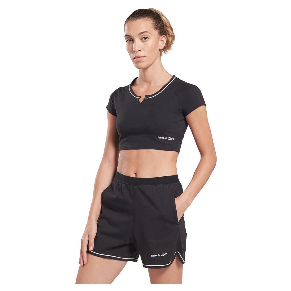 Reebok Women's Identity Crop T-Shirt Black L