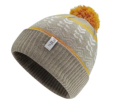 Rab Khroma Bobble Beanie Pom Hat for Skiing, Hiking, & Casual Use - Stone/Sahara - One Size