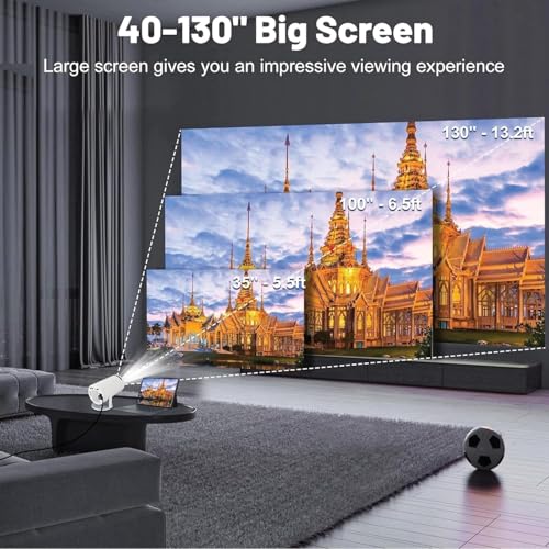 Image of Portable Smart Mini Projector, 4K 1080P Full HD Projector Supports Netflix, Prime and YouTube Etc. WiFi 5G, BT-5.0, Cinema Projector 180 Android 11, Compatible with TV Stick /Windows /iOS /Android