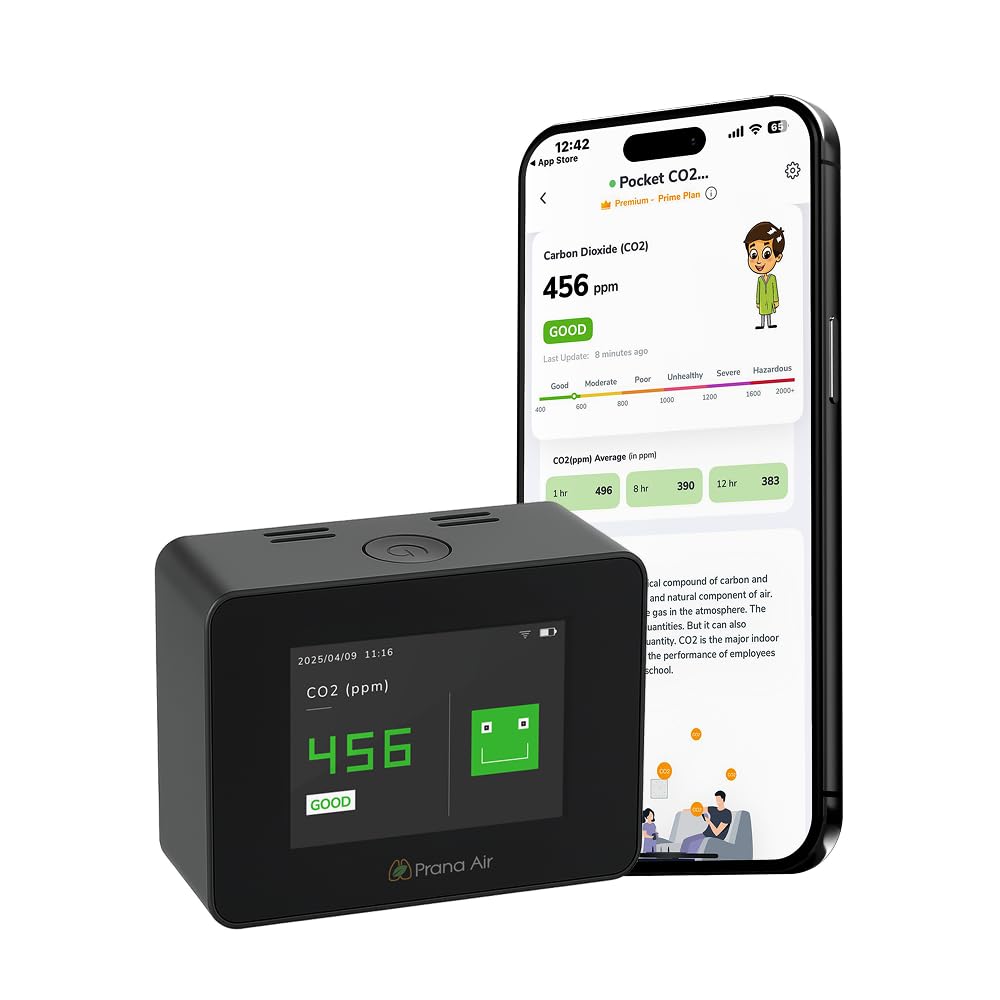 Prana Air Pocket CO2 Monitor (WiFi) | Portable Ventilation Detector | Mobile App Enabled-image-9