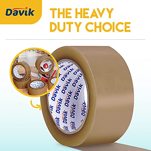 Davik - Packing Tape For Moving Boxes And Luggage, 216-Foot Long (72 Yards) And 1.88-Inch Wide Shipping Tape, Brown Tape, 6-Pack #TOP1