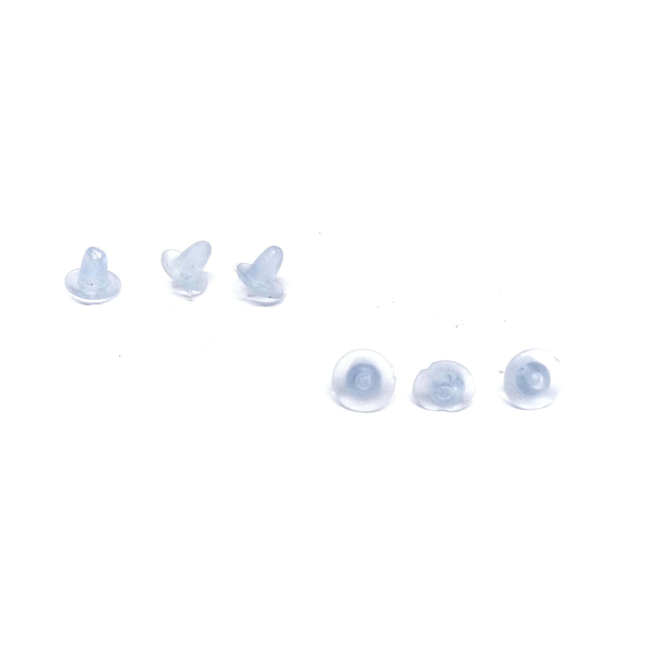 Clear Silicone Earring Back Stoppers Findings Stud Earring Plugs for Jewellery Making - 200 Pcs (5 mm)