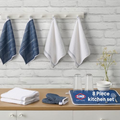 CLOROX set de cocina de alta calidad en algodón con tapete absorbente y guante 2