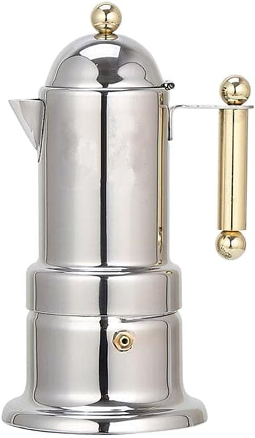 Moka Pot Coffee Maker Stovetop Espresso Maker Italian Design for Best Espresso Coffee, Stainless Steel, Easy to Use and Clean
