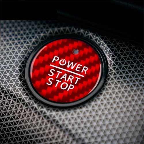 Bouton de démarrage et d'arrêt Ford Mustang Mach-E carbone rouge adhésif - 3
