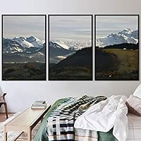 3 Piece Framed Canvas Wall Art Snow Mountain Canvas Prints Home Artwork Decoration for Living Room,Bedroom - 16