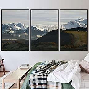 signwin 3 Piece Framed Canvas Wall Art Snow...