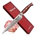 Sedge Slicing Knife - Japanese Damascus AUS-10V High Carbon Steel - Pro Brisket Meat Carving Knife 8 Inch - with Non-Slip Ergonomic G10 Handle with Case - SD-S Series