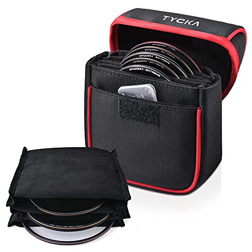 Sac étui à 3 Poches Pour Filtres Photo Ronds/carrés - Jusqu'à 77mm, Nylon Résistant, Protection Anti-choc - Pour Canon, Nikon, Sony