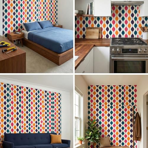 Image of Premium Dark Botanical Floral Wall Stickers for Home - 45x500cm Black Wallpaper with Bright Tropical Leaves - Waterproof PVC Self-Adhesive Vinyl Roll for Bedroom (Multi Colour)