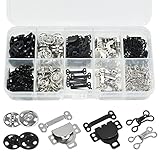 100 Pairs 3 Styles Skirt Hooks and Eyes Hook Closures, Sewing Snaps Fasteners Press Studs Clothing Fixing Hook Sewing Hook and Eye Latch or Skirt Dress Bra Sewing DIY Crafting