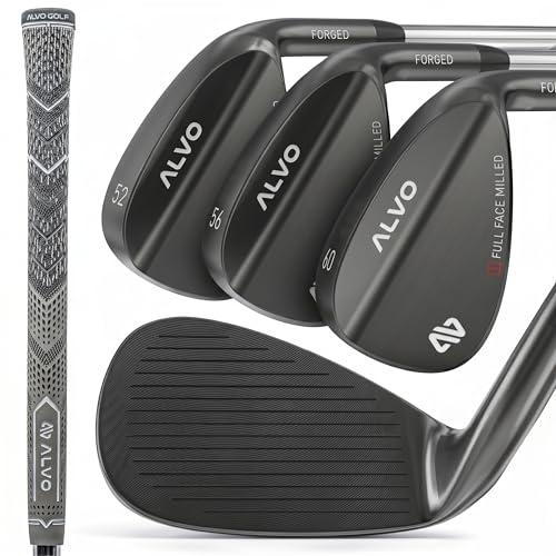 ALVO GOLF Premium Golf Wedges 52/56/60 Sets or Individual Wedges - 52 degree Gap Wedge, 56 degree Sand Wedge, 60 degree lob Wedge Golf Club - Pitching Wedge for Men Right Hand - Wedges Golf - Max spin