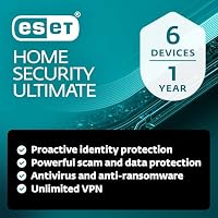 ESET HOME Security Ultimate 2026 | 6 Devices | 1 Year | Antivirus, Identity Protection, VPN, Firewall, Secure Data Encryption, Ransomware Remediation included | Activation Code by email