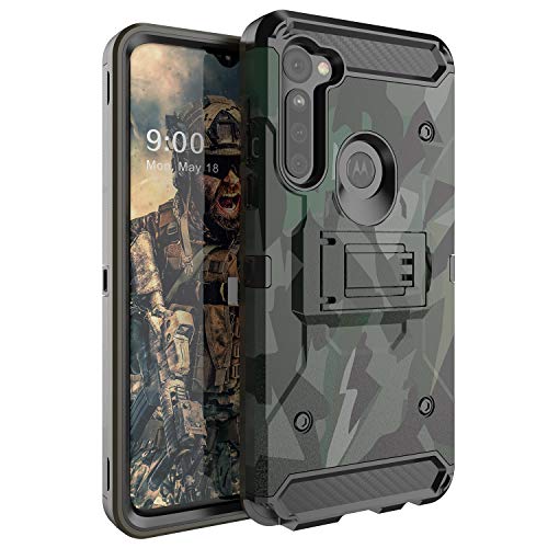 HUATRK Moto G Stylus Case Man Kickstand Heavy Duty Shockproof Protective Camo Case Camouflage