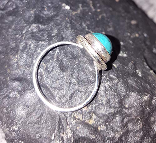 Anillo de plata con turquesa ovalada de 10 mm ideal para regalo de joyería 6