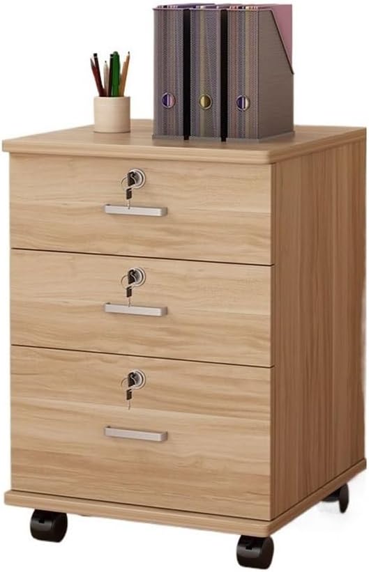 Low Filing Cabinet with Simple Lock Document nizer with Drawers Office File Storage Desk Drawer Unit Armadi Archivio Schedari for Home & Office (Brown)