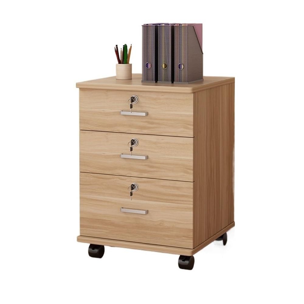 Aioneer File Cabinet Simple Locking File Cabinet Mobile Low Cabinet With Drawers File Organizer Office File Cabinet Filing Cabinet-Bruin
