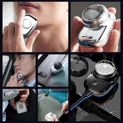 Image of ROMINO Electric Mini Shaver for Man, Portable Beard Shaving Trimmer Machine for Men, Dadhi Banane Wali Machine, USB Rechargeable Pocket Beard Trimmer Electric Razor Foil Saver Machines (Multicolor)